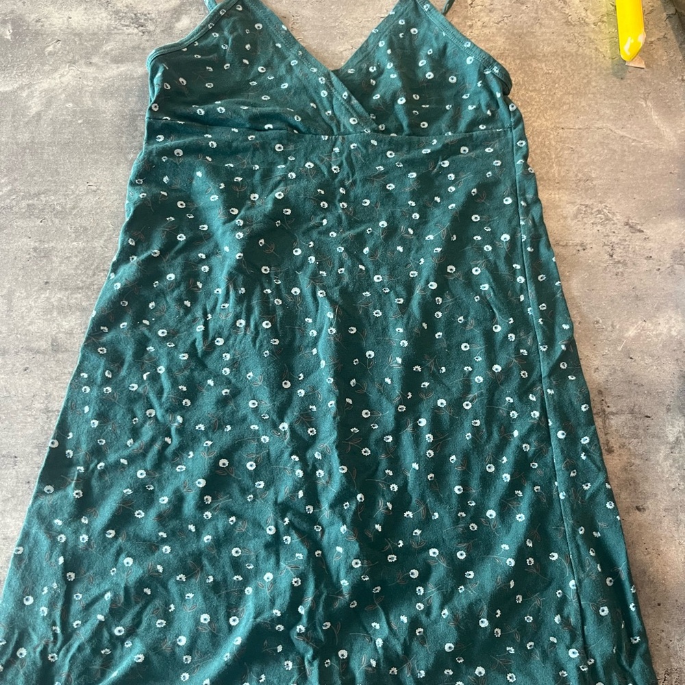 Brandy Melville Green Floral Dress